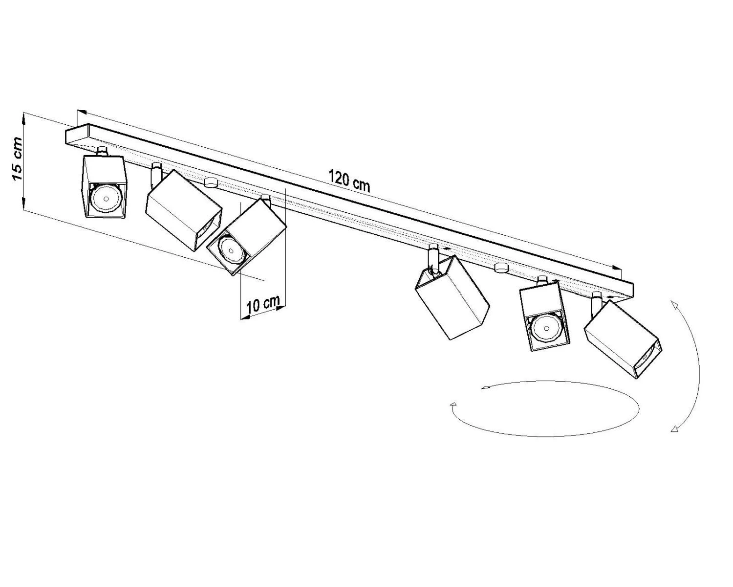 Sollux MERIDA Moderner Deckenstrahler Grau 6-flg. GU10 – Bild 4
