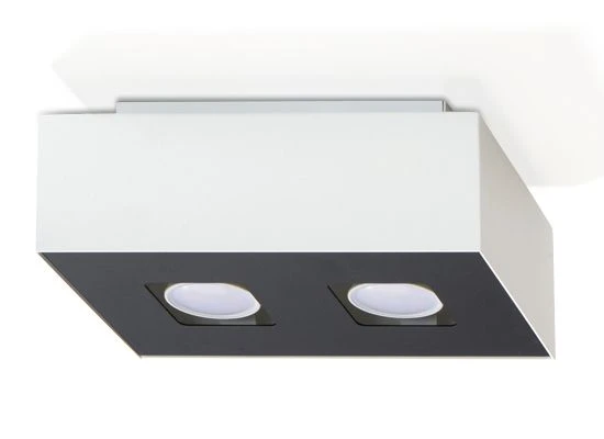 Sollux MONO Moderne Aufbauleuchte Eckig Weiss, Schwarz 2-flg. GU10