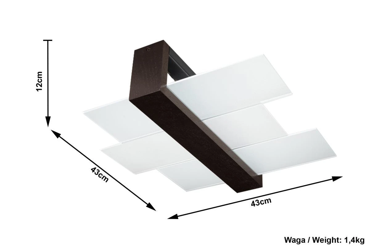 Sollux FENIKS Moderne Deckenlampe Wenge 2-flg. E27 – Bild 4