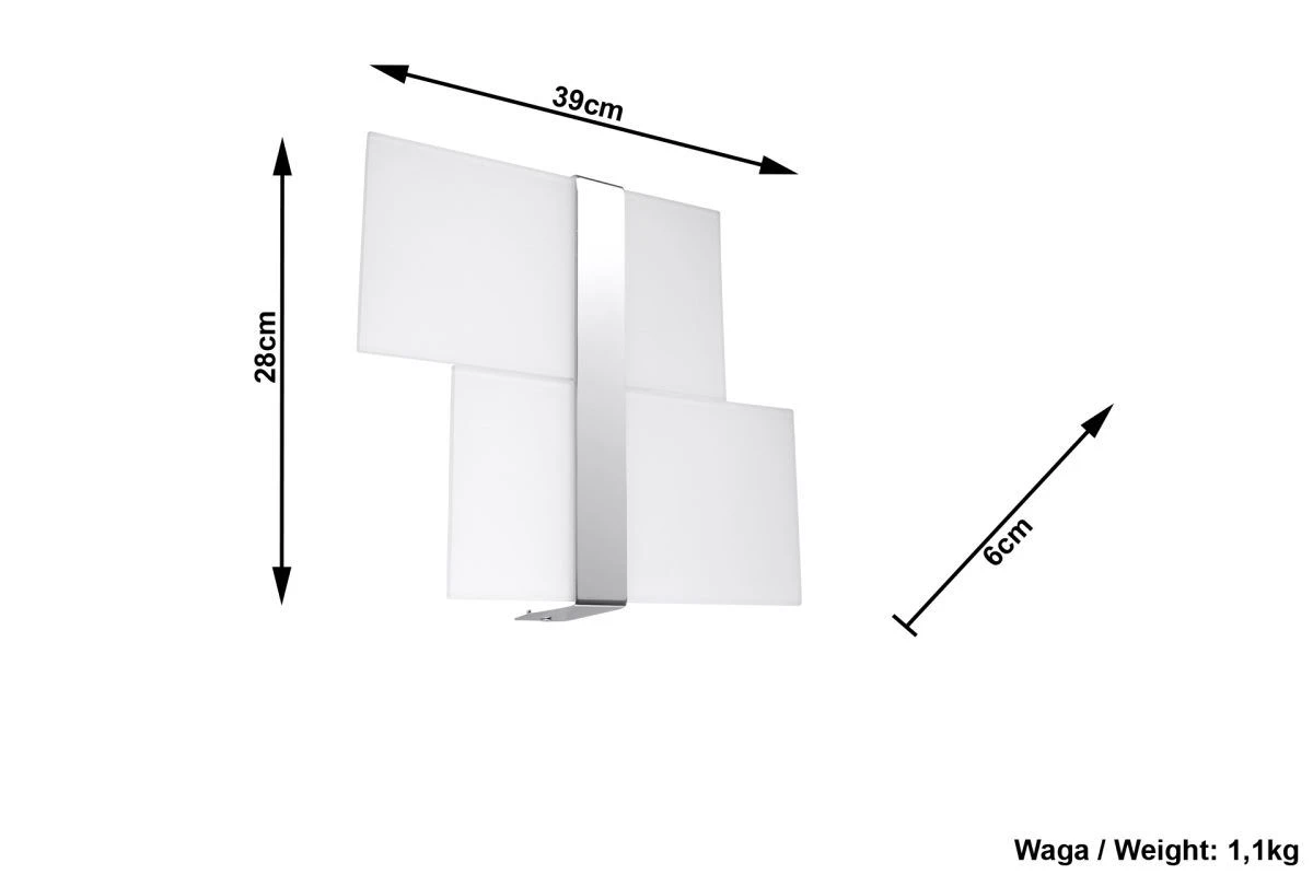Sollux MASSIMO Moderne Wandleuchte Weiss, Chrom 2-flg. G9 – Bild 4