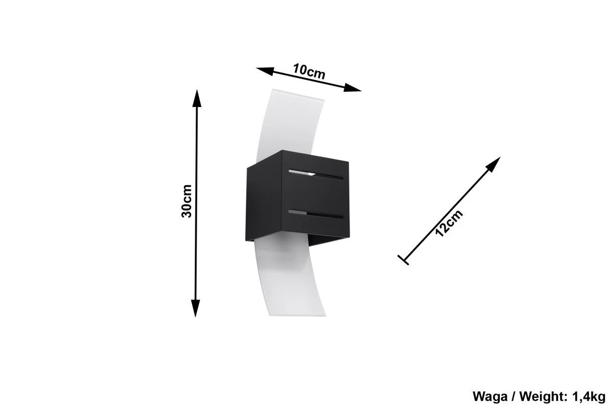 Sollux LORETO Moderne Wandleuchte Schwarz 1-flg. G9 – Bild 5