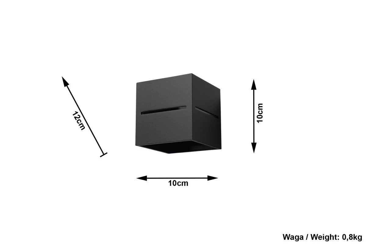Sollux LOBO Moderne Wandleuchte Eckig Schwarz 1-flg. G9 – Bild 5