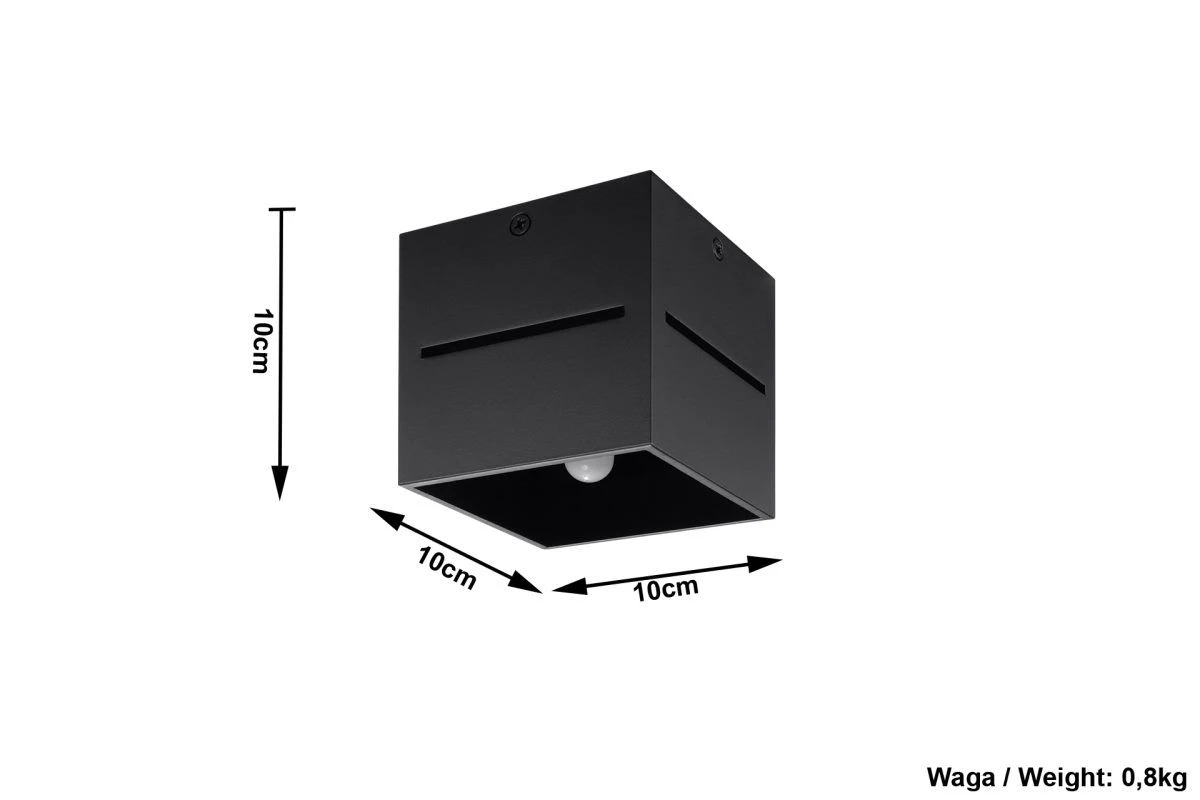Sollux LOBO Moderne Aufbauleuchte Eckig Schwarz 1-flg. G9 – Bild 4