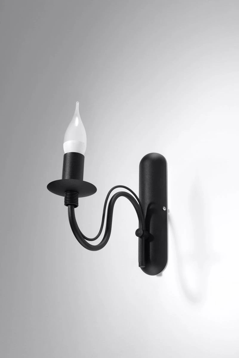 Sollux MINERWA Wandkronleuchter Schwarz 1-flg. E14 – Bild 2