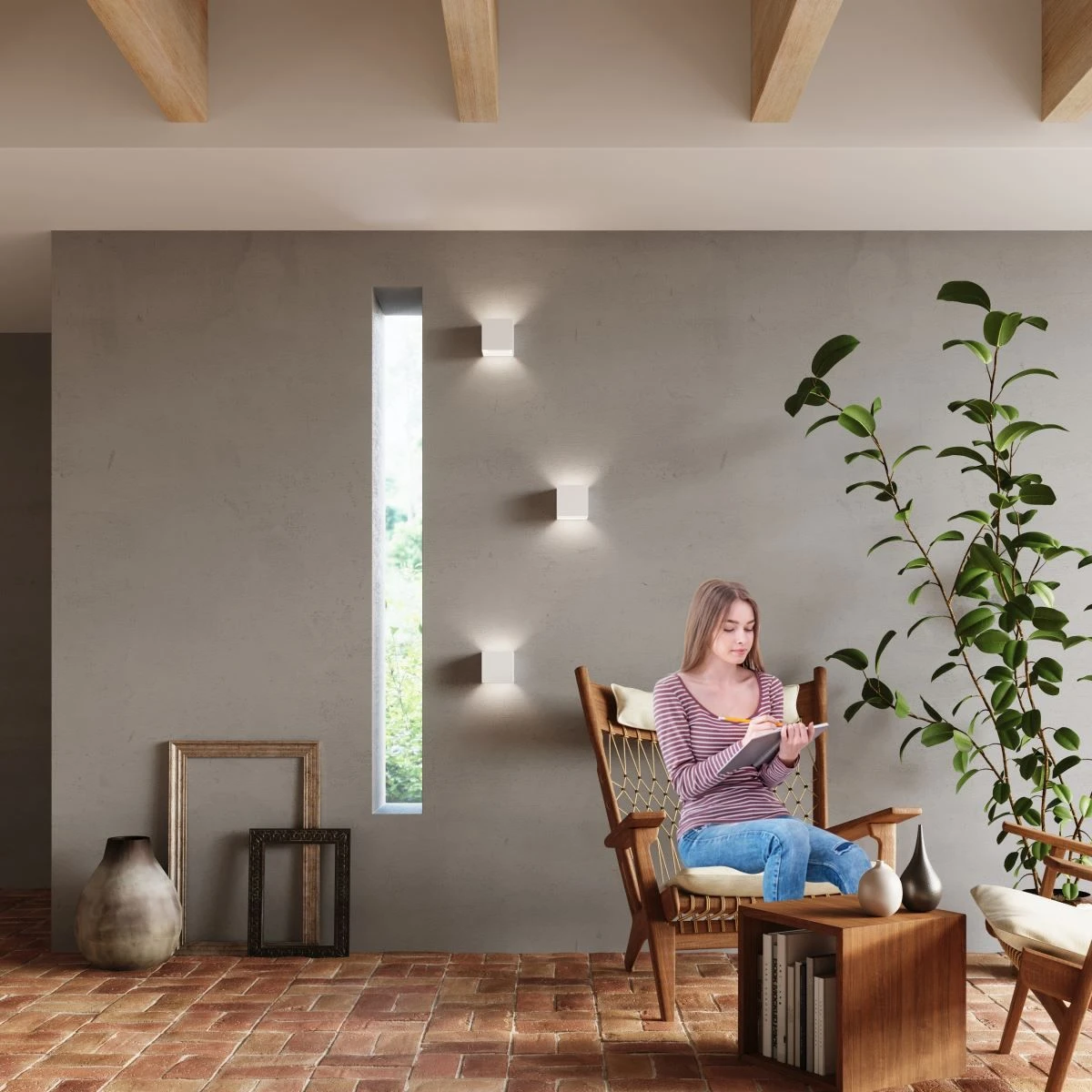 Sollux Luca LED Wandaußenlampe Weiß 3000K IP54 10x10x10cm – Bild 2