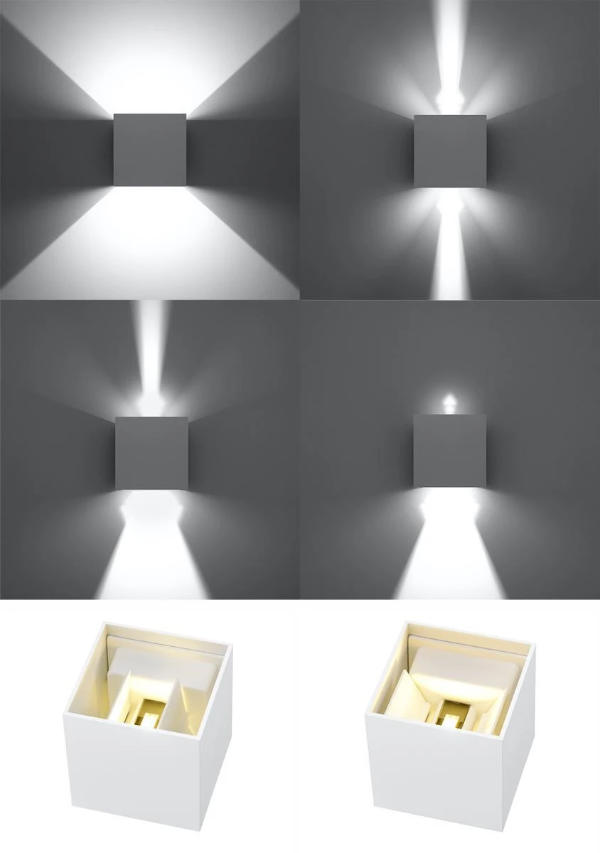 Sollux Luca LED Wandaußenlampe Weiß 3000K IP54 10x10x10cm – Bild 6