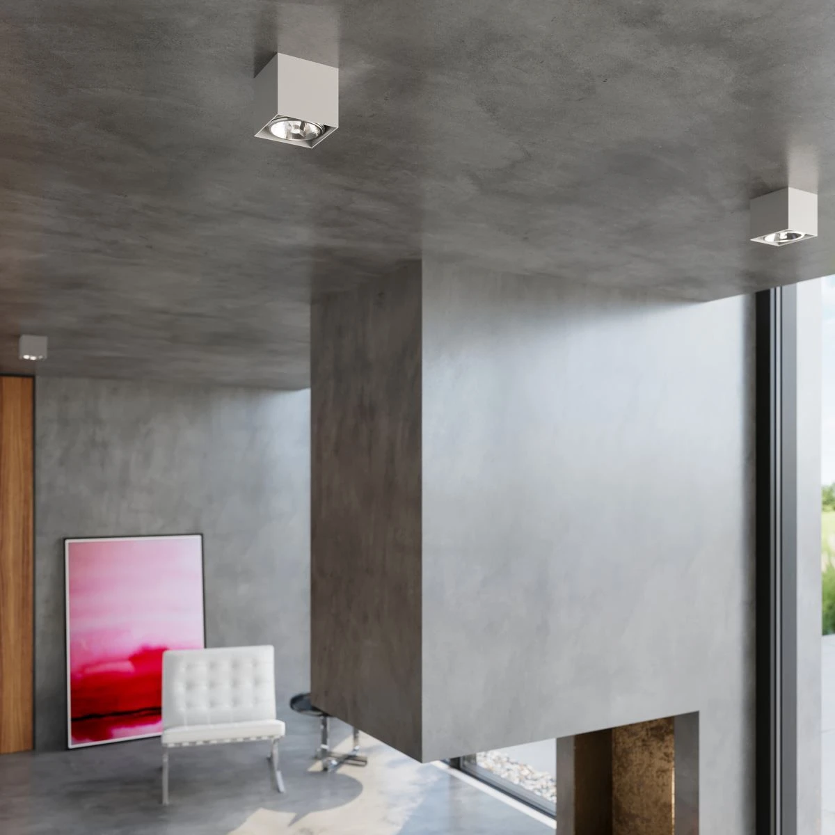 Sollux Blake Aufbauleuchte Grau GU10 Dimmbar 12x12x11cm