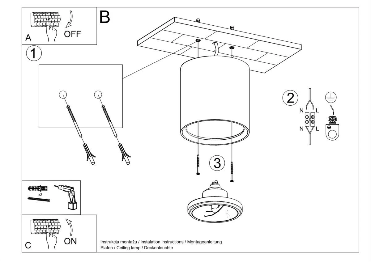 Sollux Kalu Aufbauleuchte Weiß GU10 Dimmbar 14,5x14,5x14cm – Bild 5