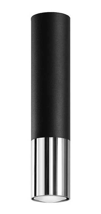 Sollux Loopez Aufbauleuchte Schwarz, Chrom GU10 Dimmbar 6x6x29cm