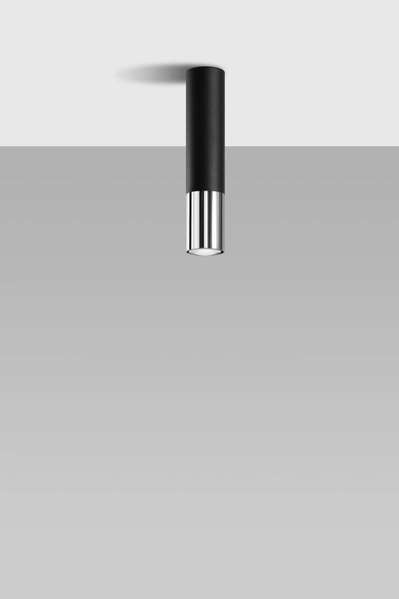 Sollux Loopez Aufbauleuchte Schwarz, Chrom GU10 Dimmbar 6x6x29cm – Bild 8