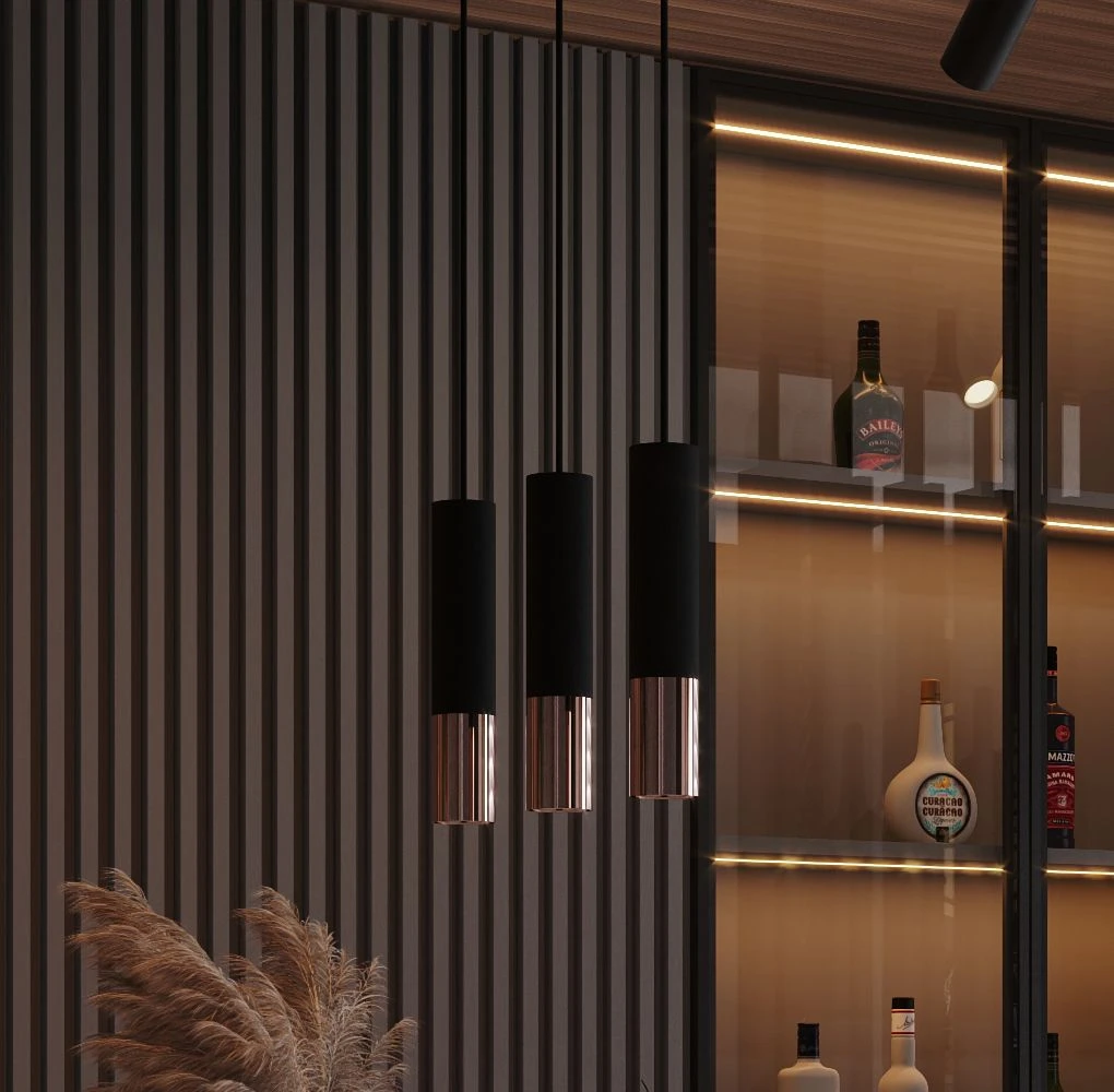 Sollux Loopez Aufbauleuchte Schwarz, Kupfer GU10 Dimmbar 6x6x29cm – Bild 3