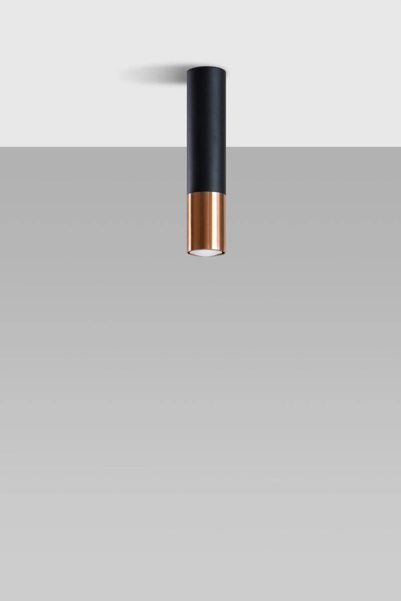 Sollux Loopez Aufbauleuchte Schwarz, Kupfer GU10 Dimmbar 6x6x29cm – Bild 8