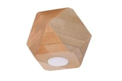 Sollux Woody 1 Aufbauleuchte Natur Holz GU10 Dimmbar 12x12x12cm